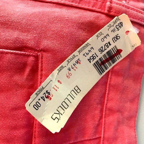 Vintage NOS Badge Bright Neon Pink Pleated High Rise Bermuda Shorts Womens 31 - Picture 6 of 6